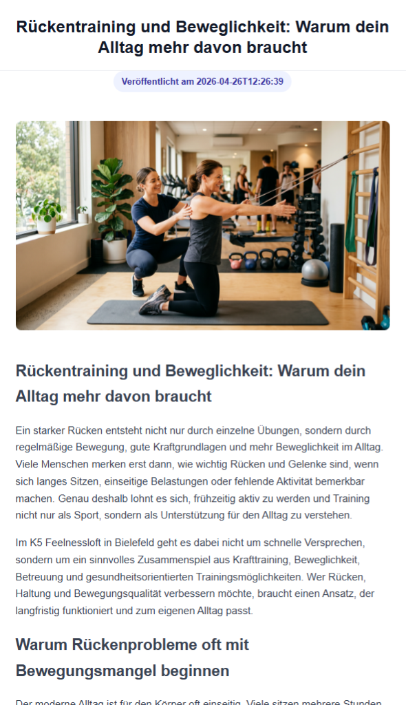 Rückentraining und Beweglichkeit: Warum dein Alltag mehr davon braucht